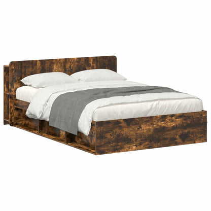 Telaio del letto con storage Rovere Fumo 140 x 190 cm | homemem39