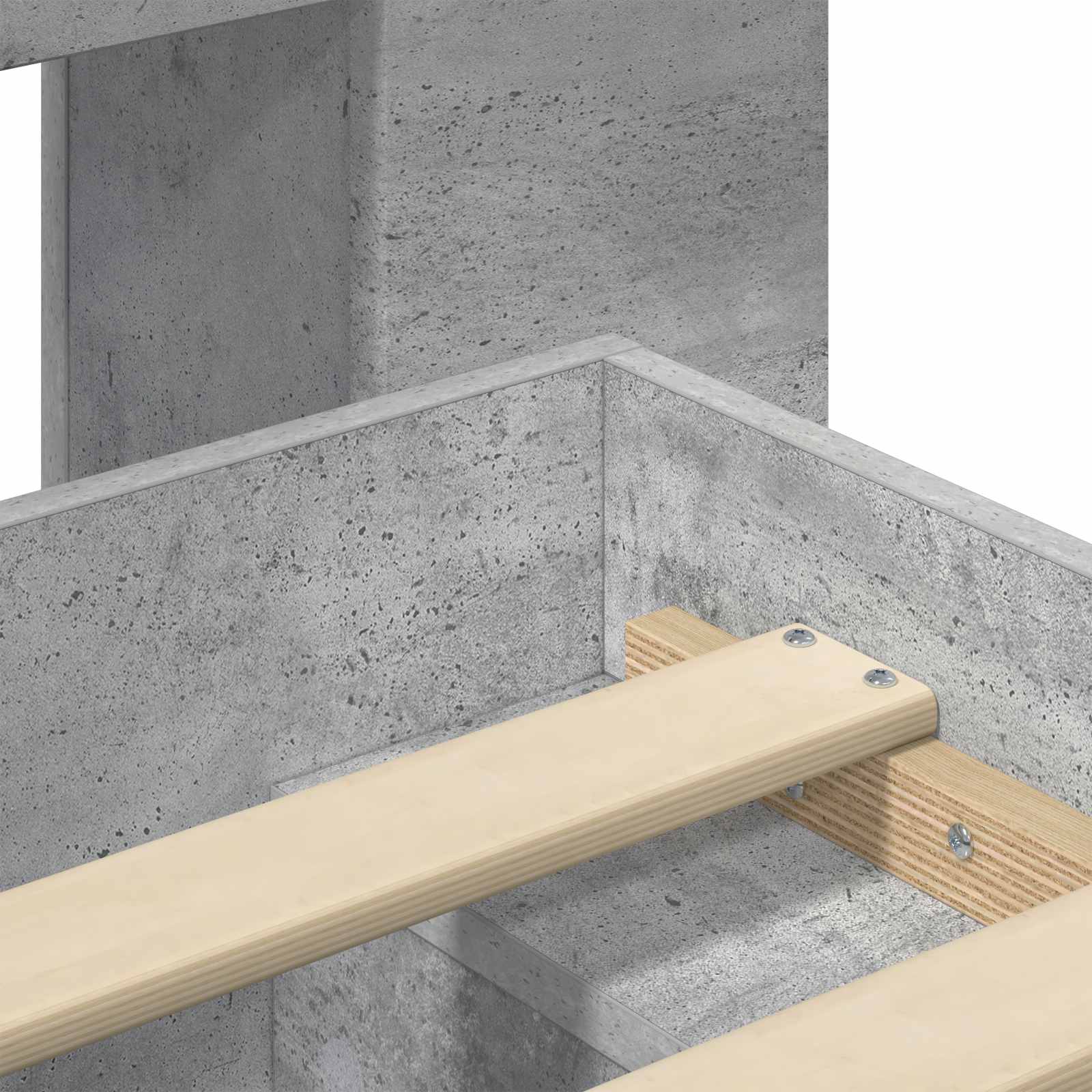 Telaio del letto con storage Grigio Cemento 140 x 200 cm | homemem39