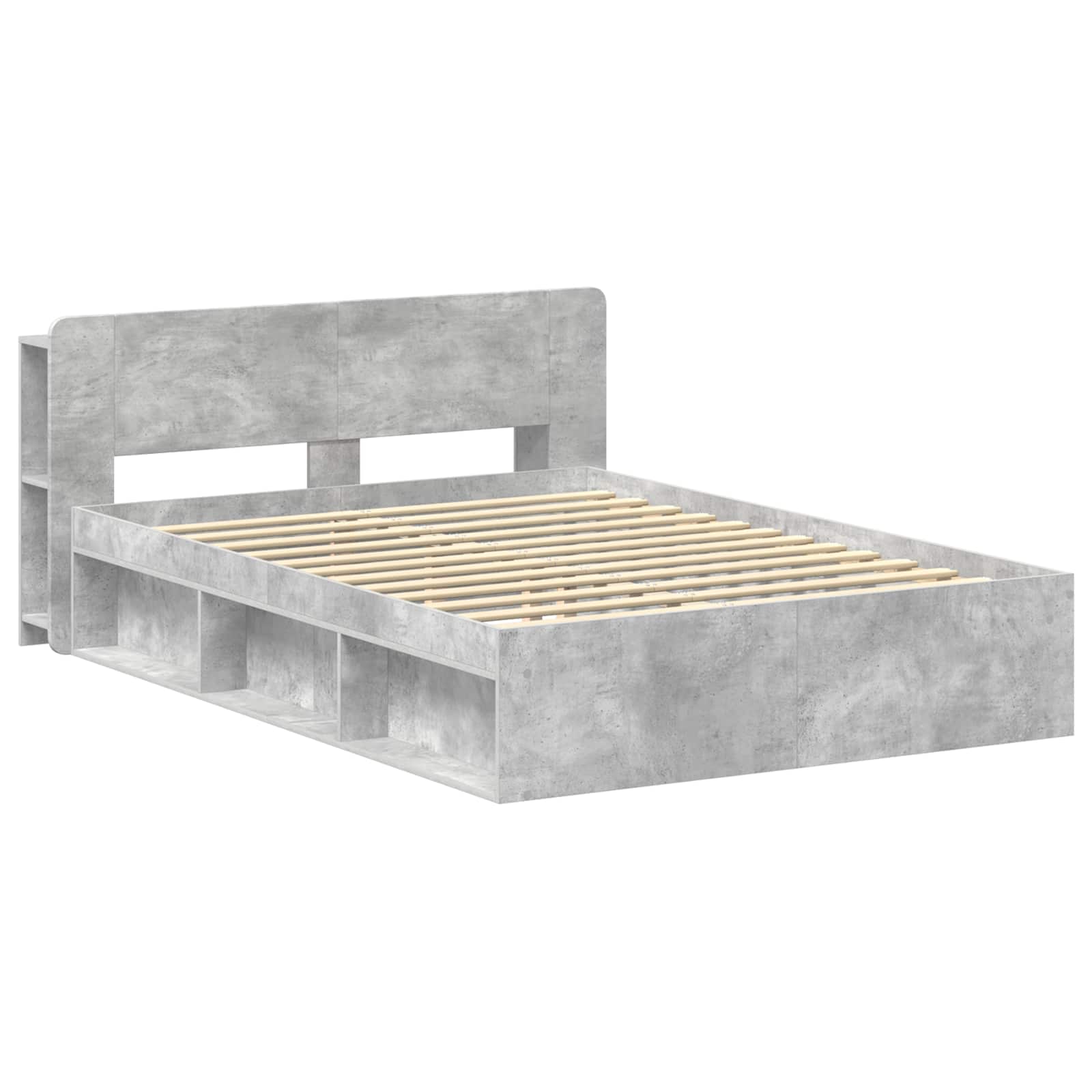 Telaio del letto con storage Grigio Cemento 140 x 200 cm | homemem39