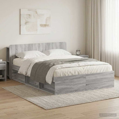 Telaio del letto con storage Sonoma grigio 140 x 200 cm | homemem39