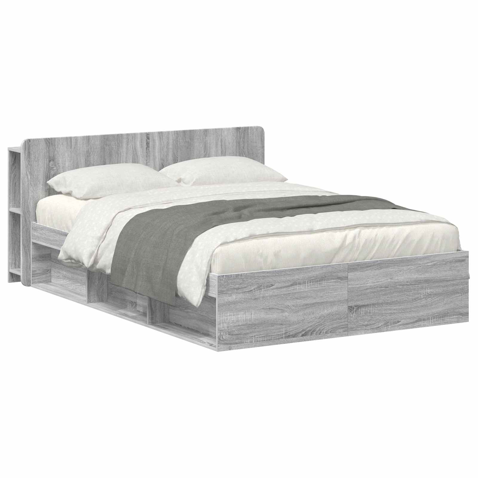 Telaio del letto con storage Sonoma grigio 140 x 200 cm | homemem39