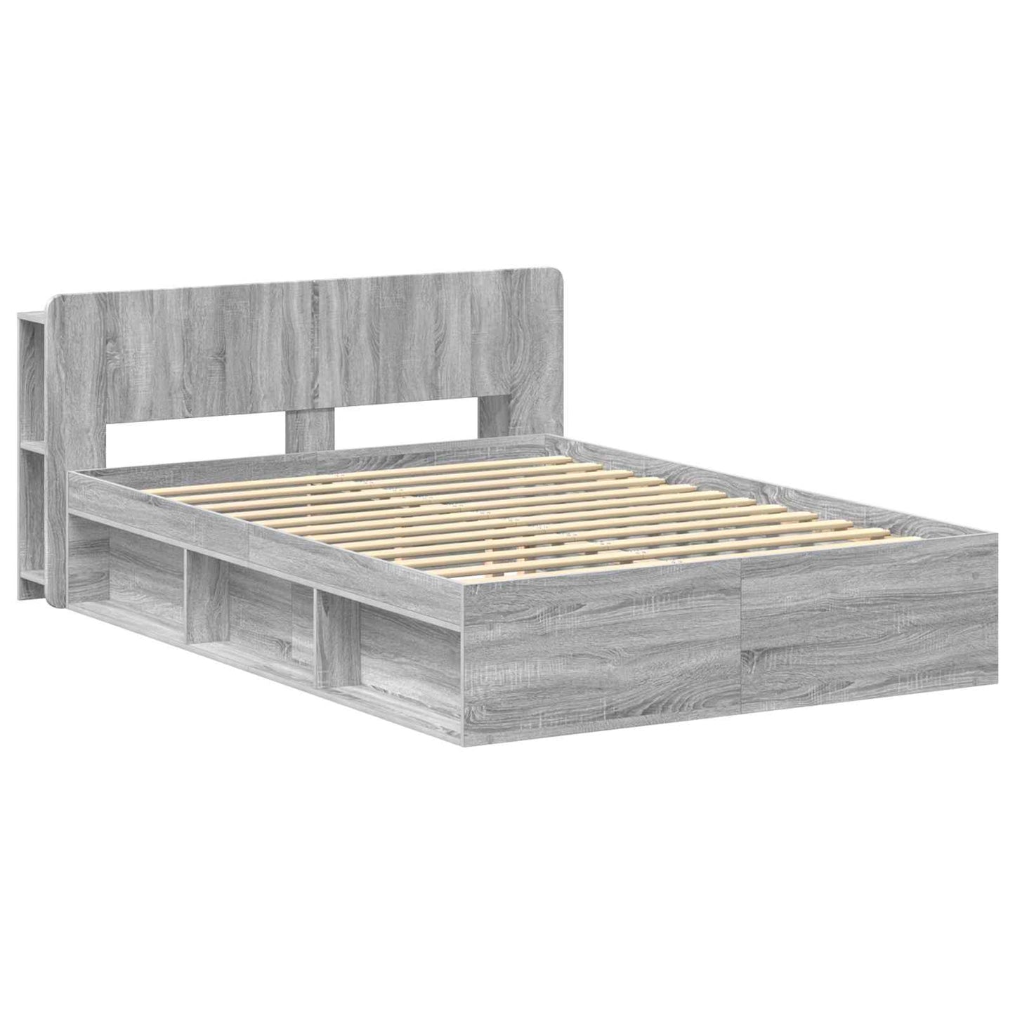 Telaio del letto con storage Sonoma grigio 150 x 200 cm | homemem39