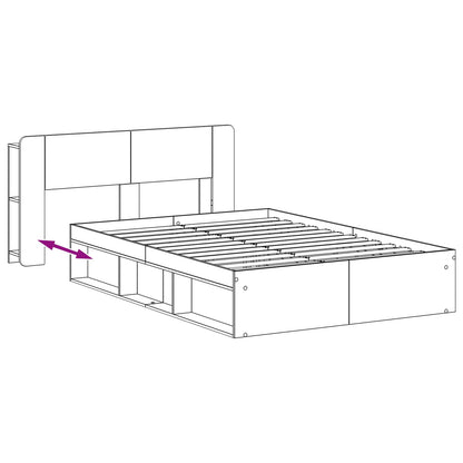 Telaio del letto con storage Sonoma grigio 150 x 200 cm | homemem39