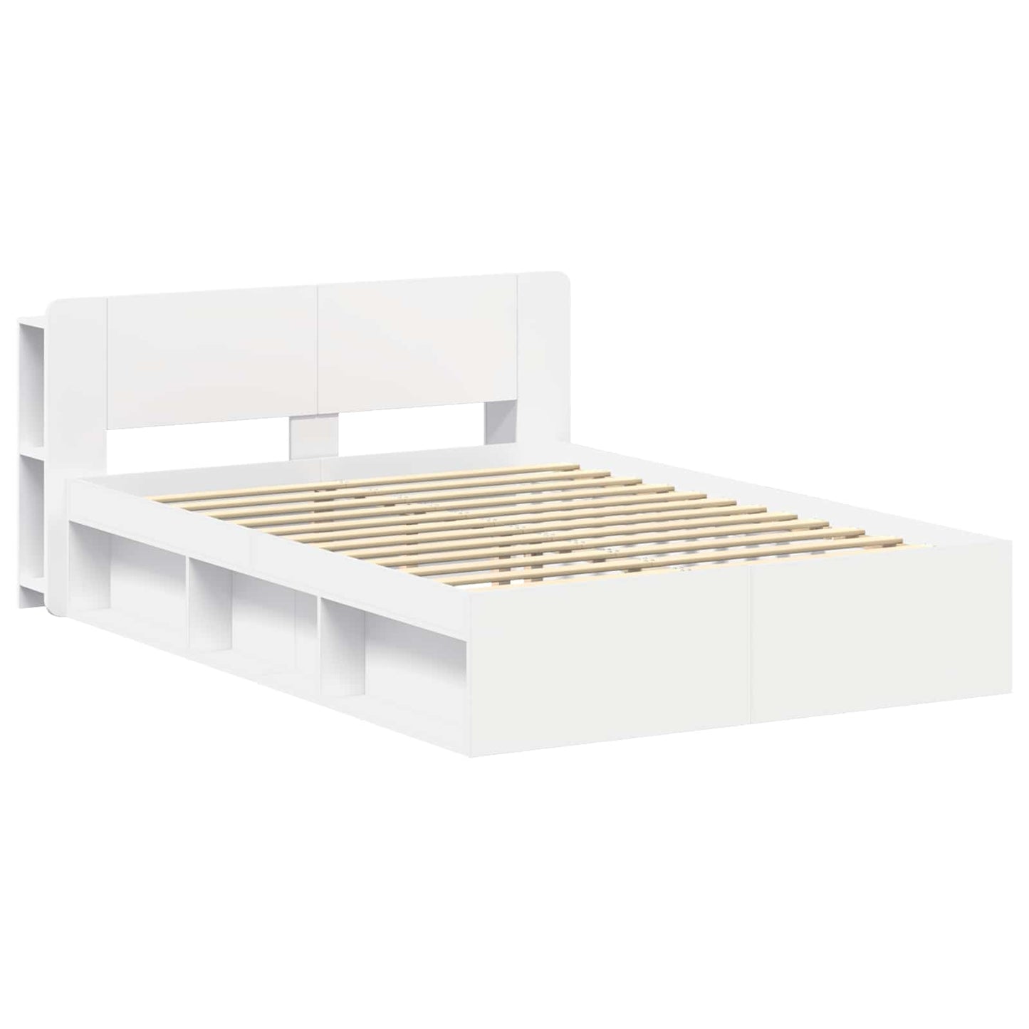 Telaio del letto con storage con testiera Bianco 150 x 200 cm | homemem39