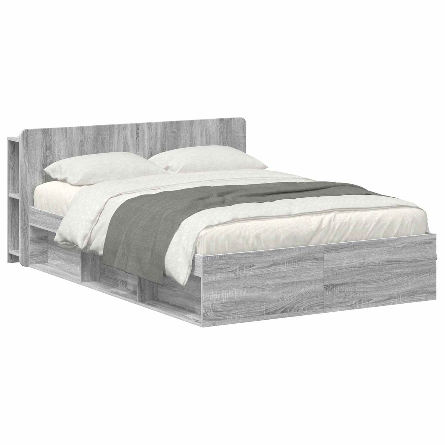 Telaio del letto con storage Sonoma grigio 160 x 200 cm | homemem39