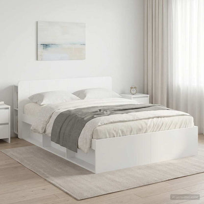 Telaio del letto con storage con testiera Bianco 160 x 200 cm | homemem39