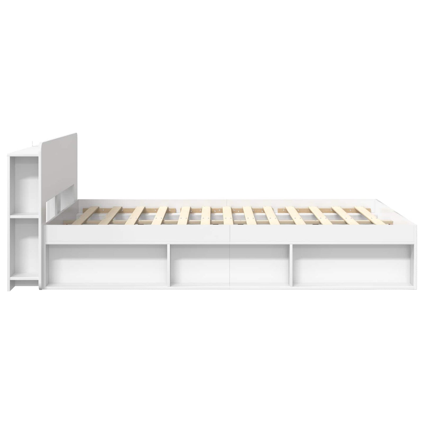 Telaio del letto con storage con testiera Bianco 160 x 200 cm | homemem39