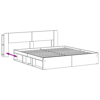 Telaio del letto con storage con testiera Bianco 180 x 200 cm | homemem39