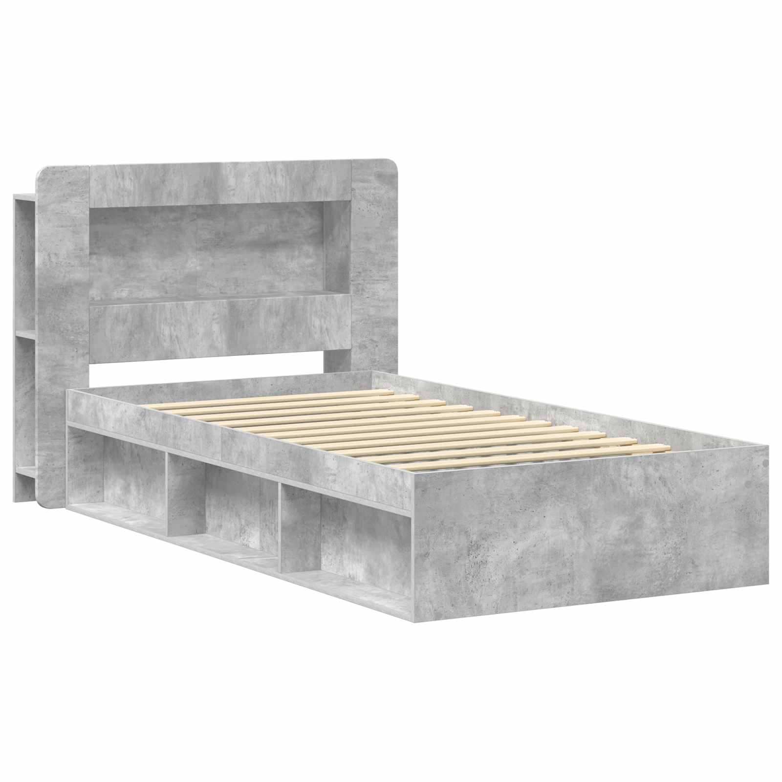 Telaio del letto con storage Grigio Cemento 75 x 190 cm | homemem39