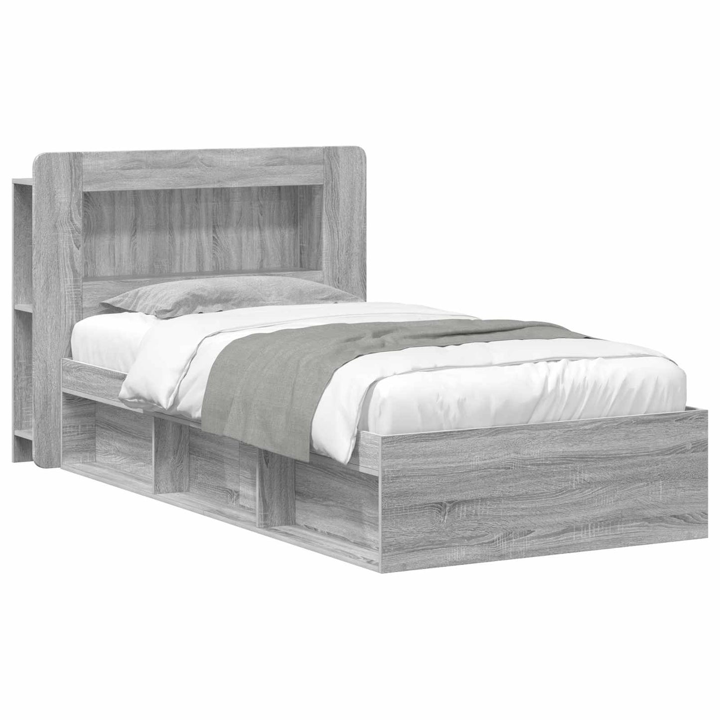 Telaio del letto con storage Sonoma grigio 80 x 200 cm | homemem39