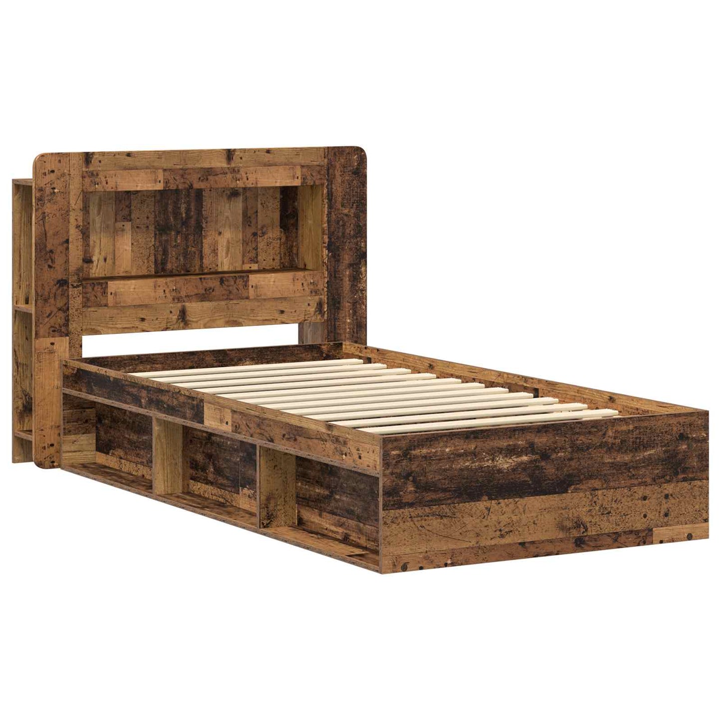 Telaio del letto con storage Legno antico 80 x 200 cm | homemem39