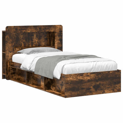 Telaio del letto con storage Rovere Fumo 80 x 200 cm | homemem39