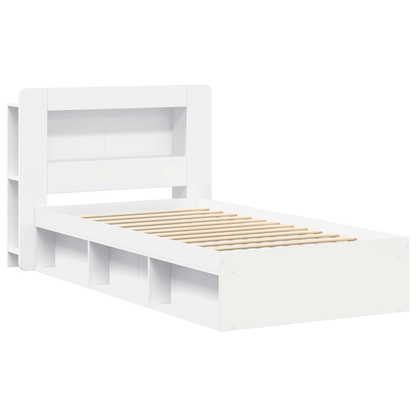 Telaio del letto con storage con testiera Bianco 80 x 200 cm | homemem39
