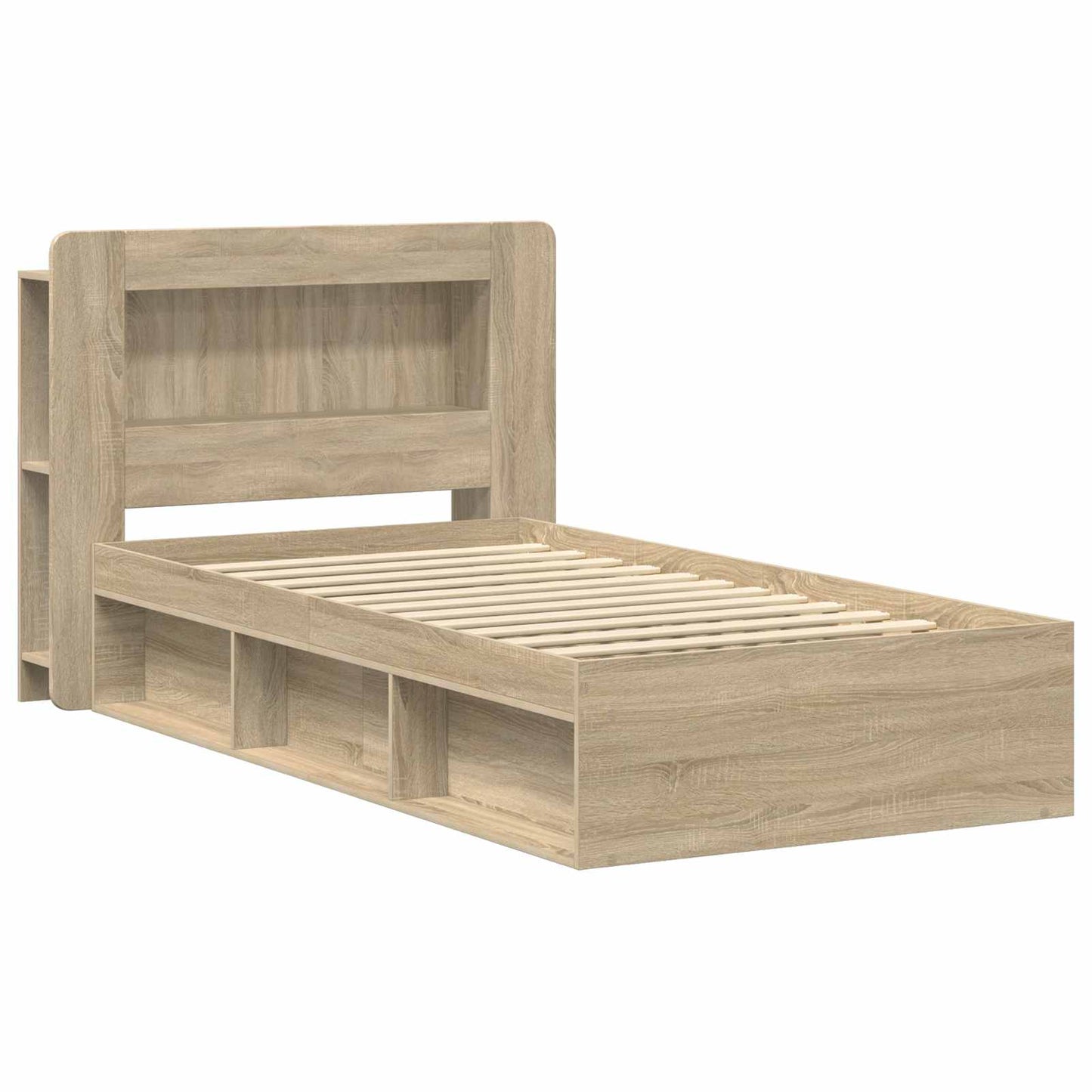 Telaio del letto con storage Rovere Sonoma 90 x 190 cm | homemem39