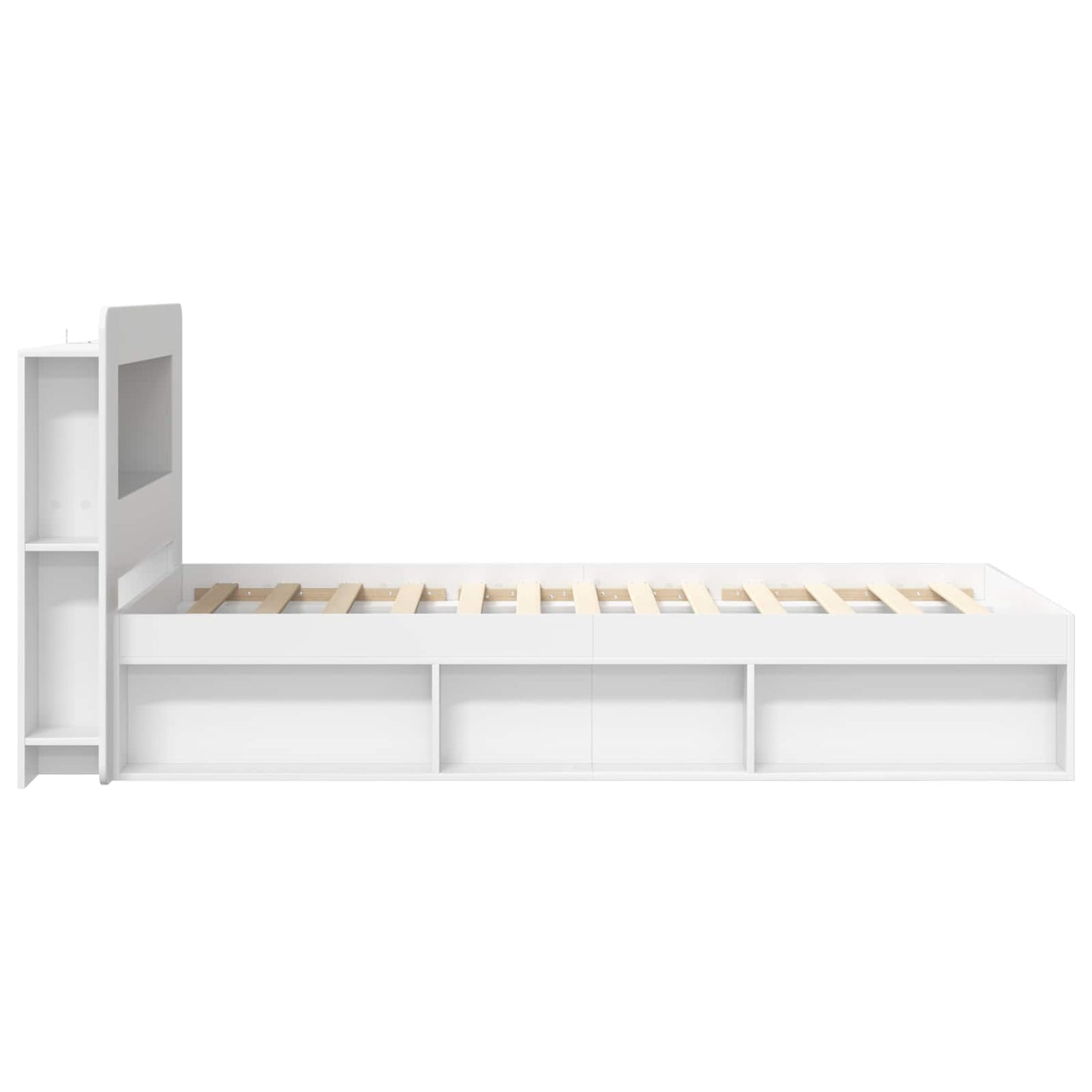 Telaio del letto con storage con testiera Bianco 90 x 190 cm | homemem39