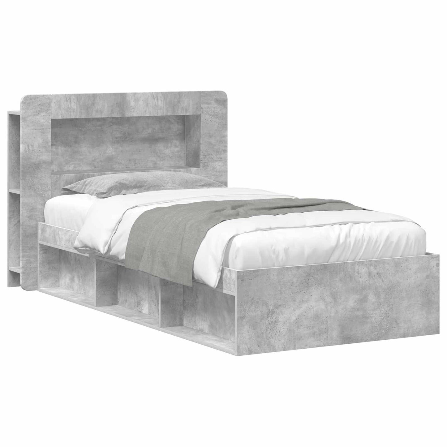 Telaio del letto con storage Grigio Cemento 100 x 200 cm
