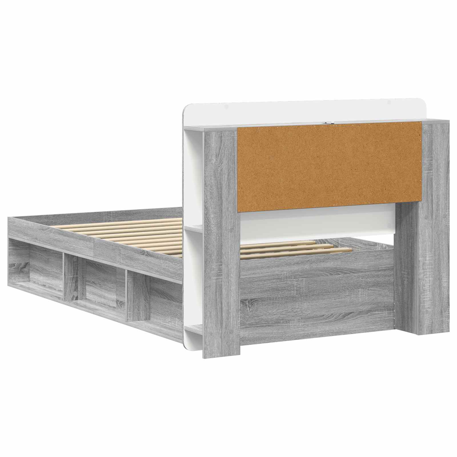 Telaio del letto con storage Sonoma grigio 100 x 200 cm | homemem39