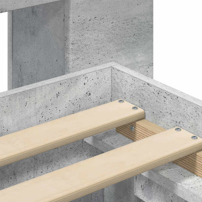 Telaio del letto con storage Grigio Cemento 90 x 200 cm | homemem39