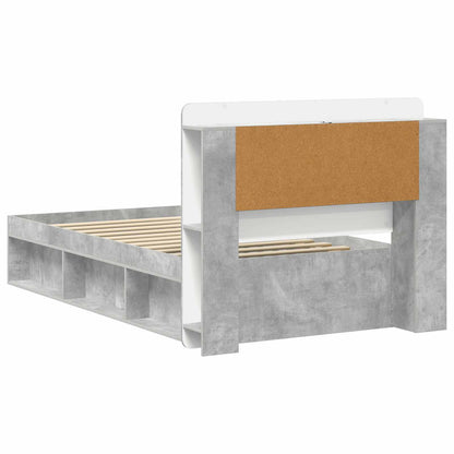 Telaio del letto con storage Grigio Cemento 90 x 200 cm | homemem39