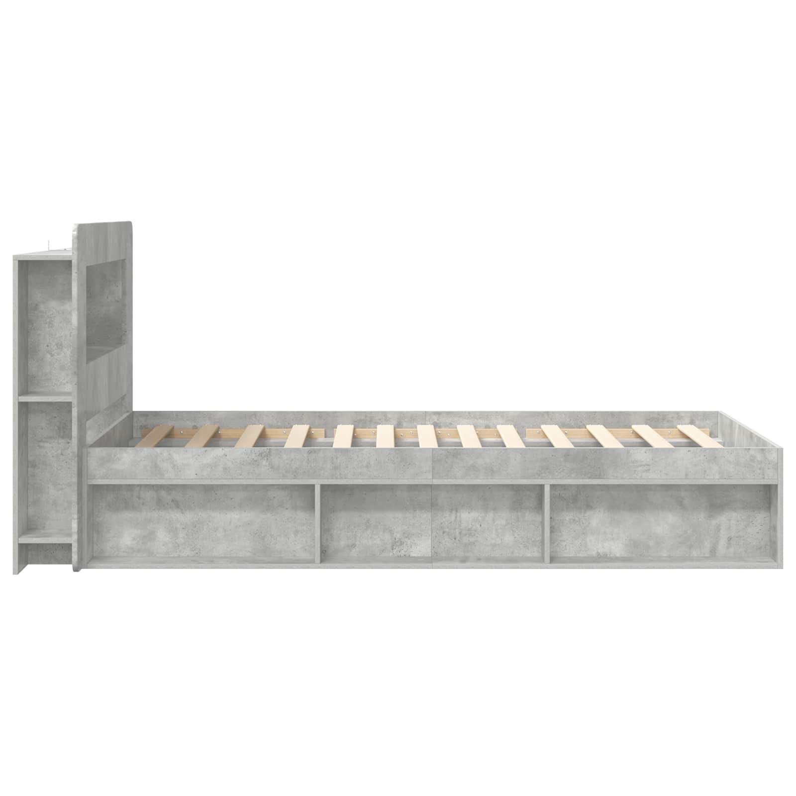 Telaio del letto con storage Grigio Cemento 90 x 200 cm | homemem39