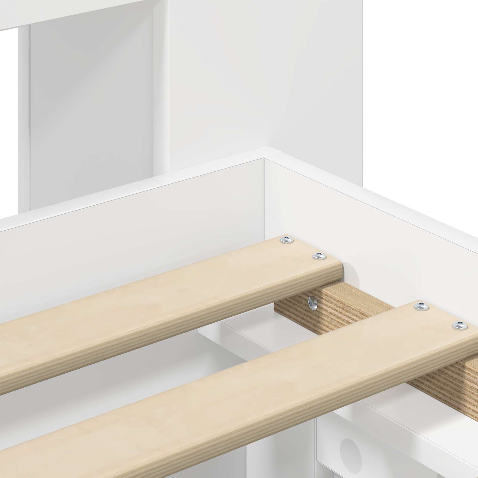 Telaio del letto con storage con testiera Bianco 90 x 200 cm | homemem39