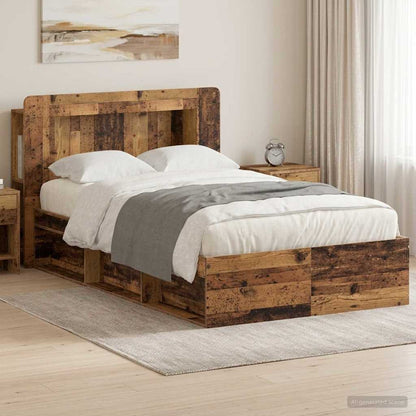Telaio del letto con storage Legno antico 120 x 190 cm | homemem39