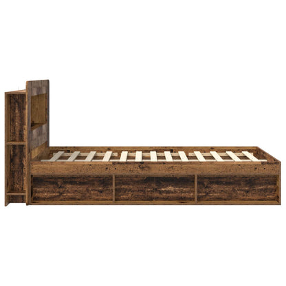Telaio del letto con storage Legno antico 120 x 190 cm | homemem39