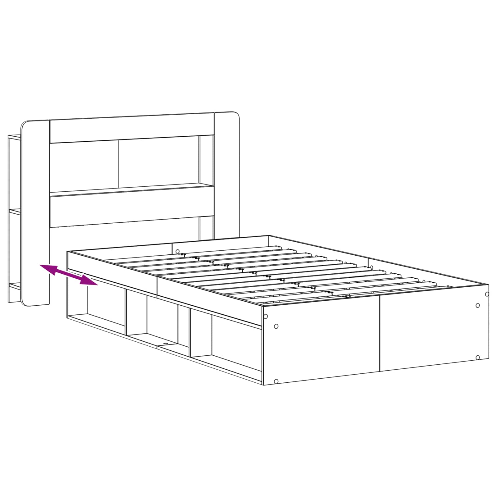 Telaio del letto con storage Rovere Artigianale 120 x 200 cm | homemem39