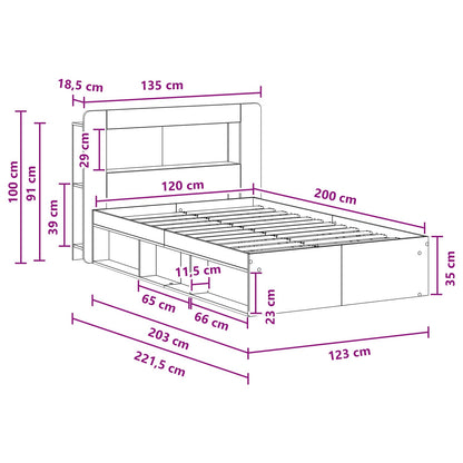 Telaio del letto con storage Rovere Artigianale 120 x 200 cm | homemem39