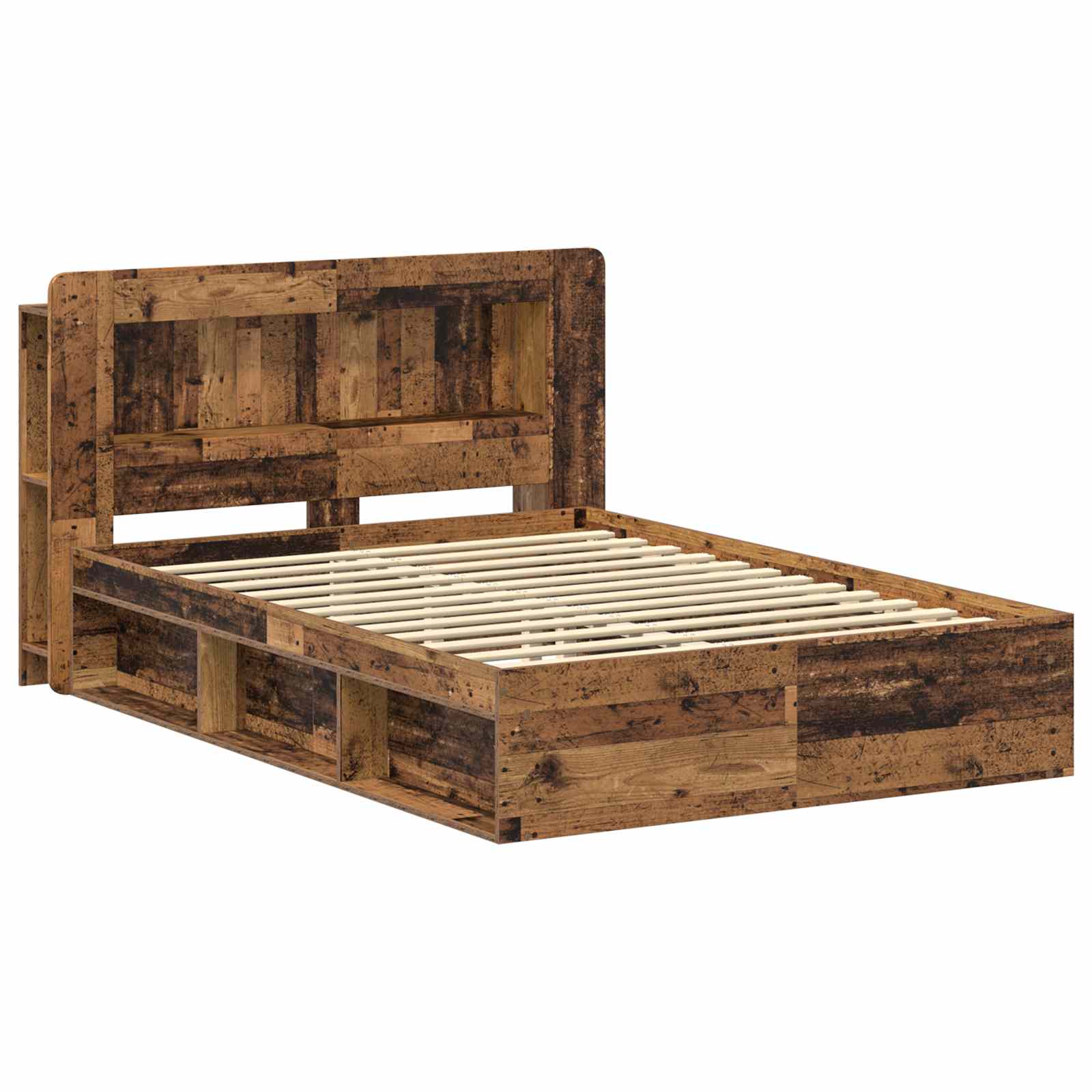 Telaio del letto con storage Legno antico 135 x 190 cm | homemem39