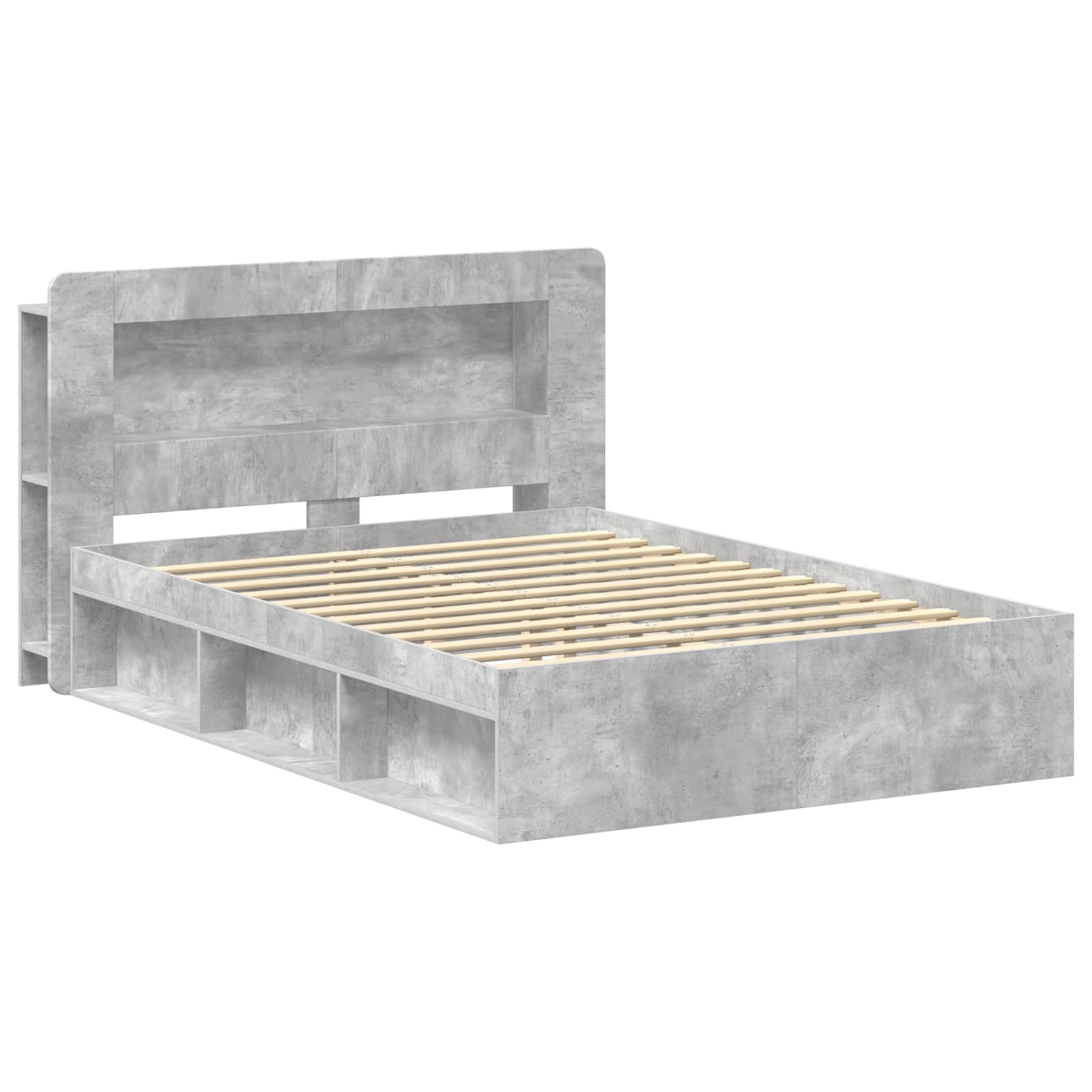 Telaio del letto con storage Grigio Cemento 140 x 190 cm | homemem39
