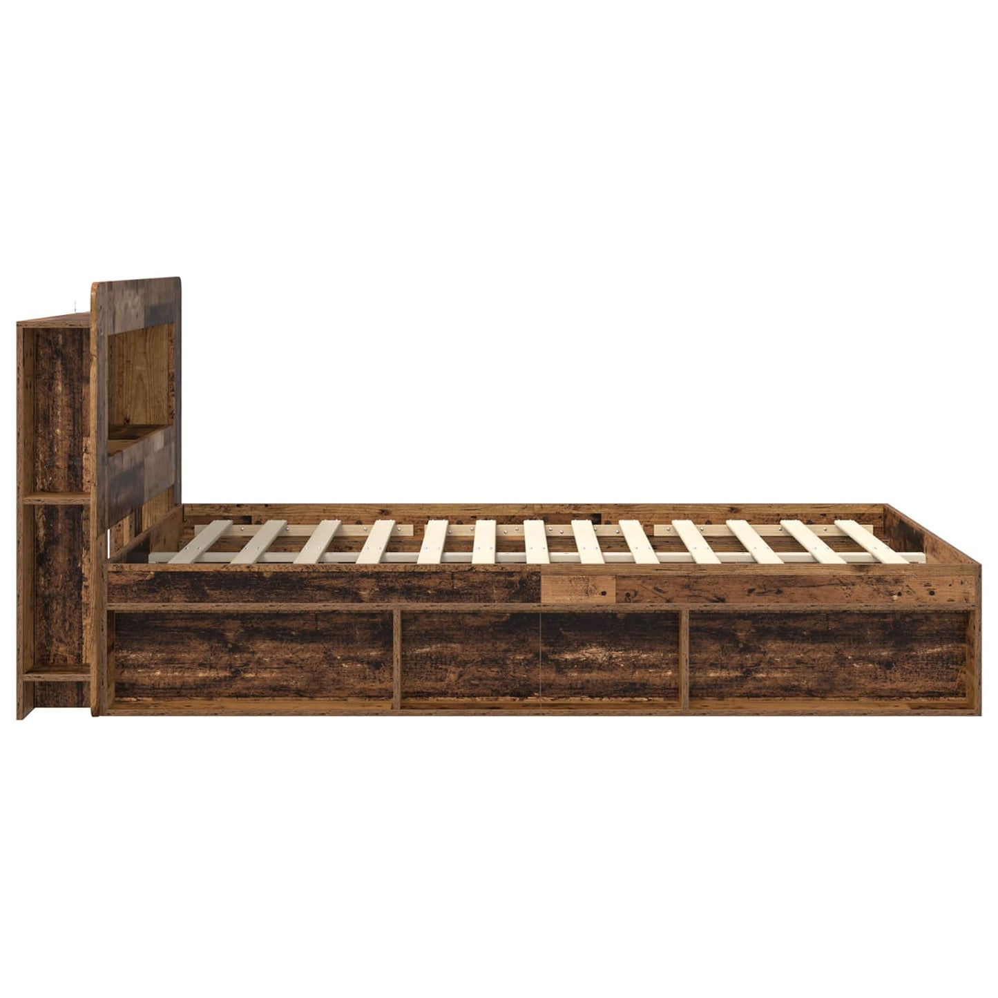 Telaio del letto con storage Legno antico 140 x 190 cm | homemem39