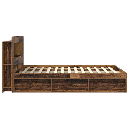 Telaio del letto con storage Legno antico 140 x 190 cm | homemem39