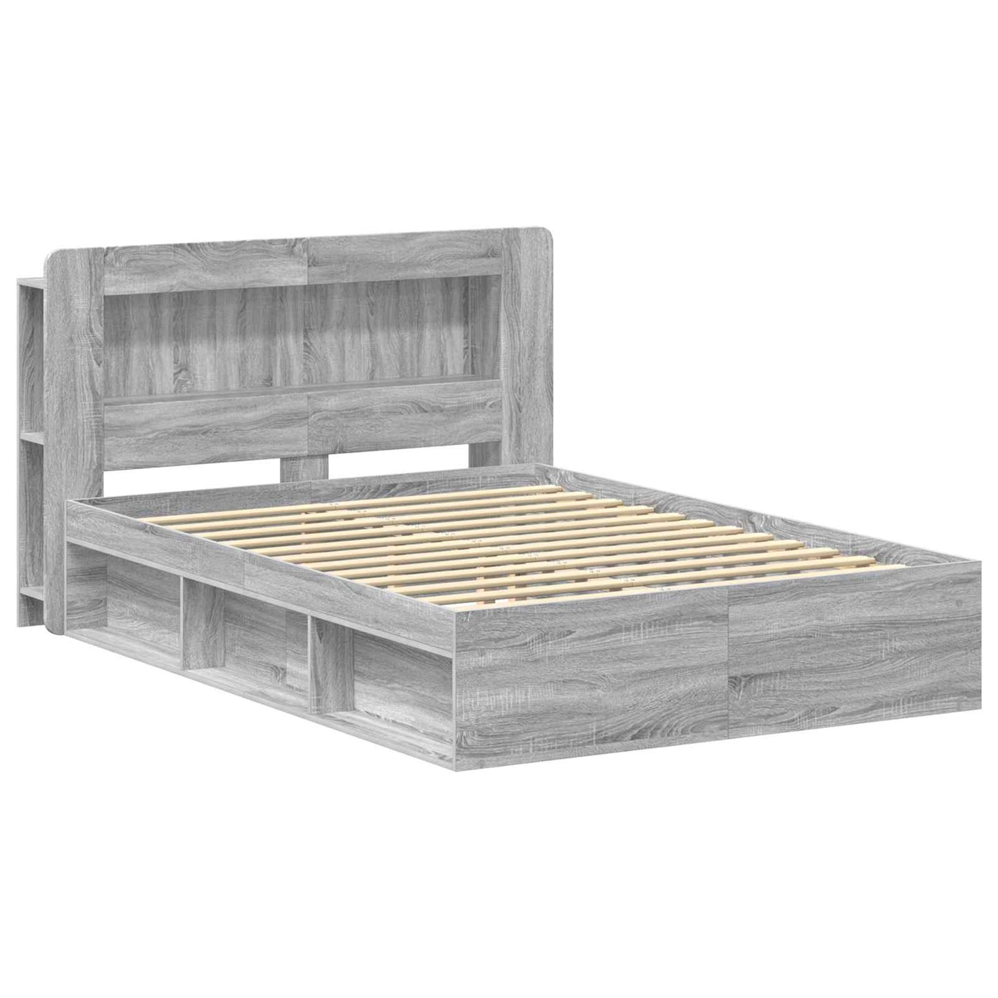 Telaio del letto con storage Sonoma grigio 140 x 200 cm | homemem39
