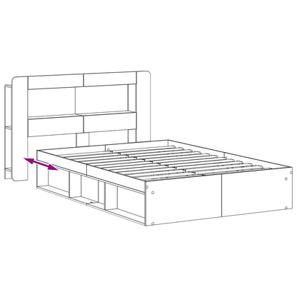 Telaio del letto con storage Sonoma grigio 140 x 200 cm | homemem39