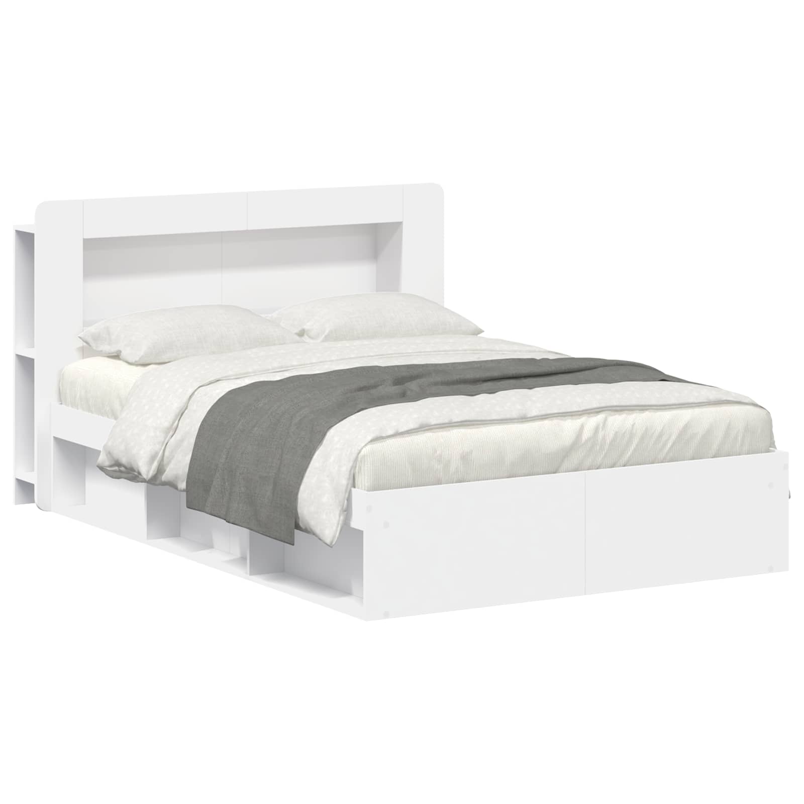 Telaio del letto con storage con testiera Bianco 160 x 200 cm | homemem39