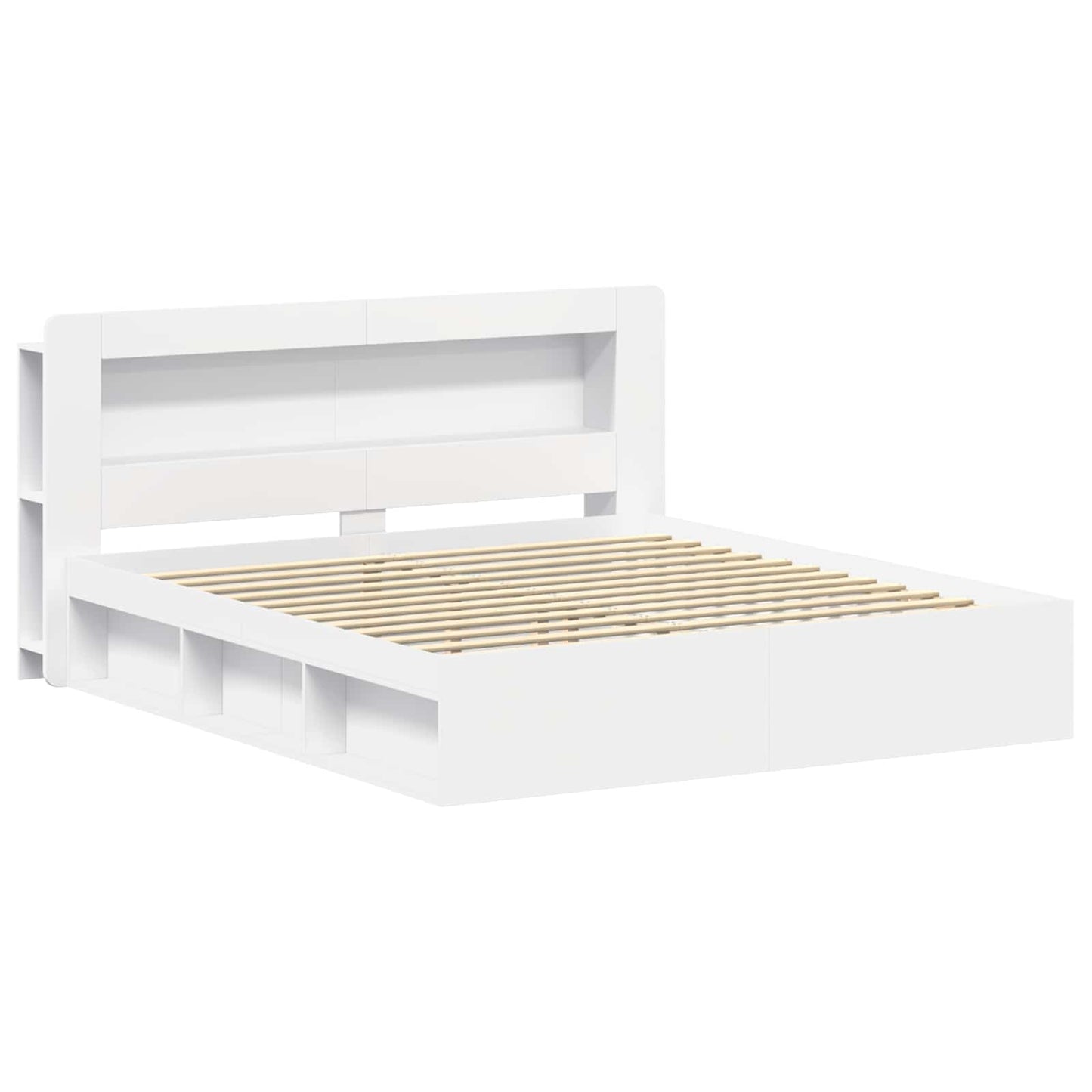Telaio del letto con storage con testiera Bianco 180 x 200 cm | homemem39