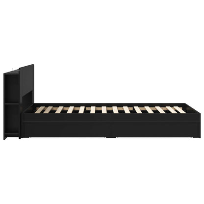 Telaio del letto con storage con cassetto Nero 75 x 190 cm | homemem39