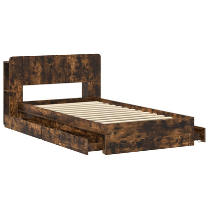 Telaio del letto con storage Rovere Fumo 75 x 190 cm | homemem39
