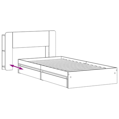 Telaio del letto con storage Rovere Fumo 75 x 190 cm | homemem39