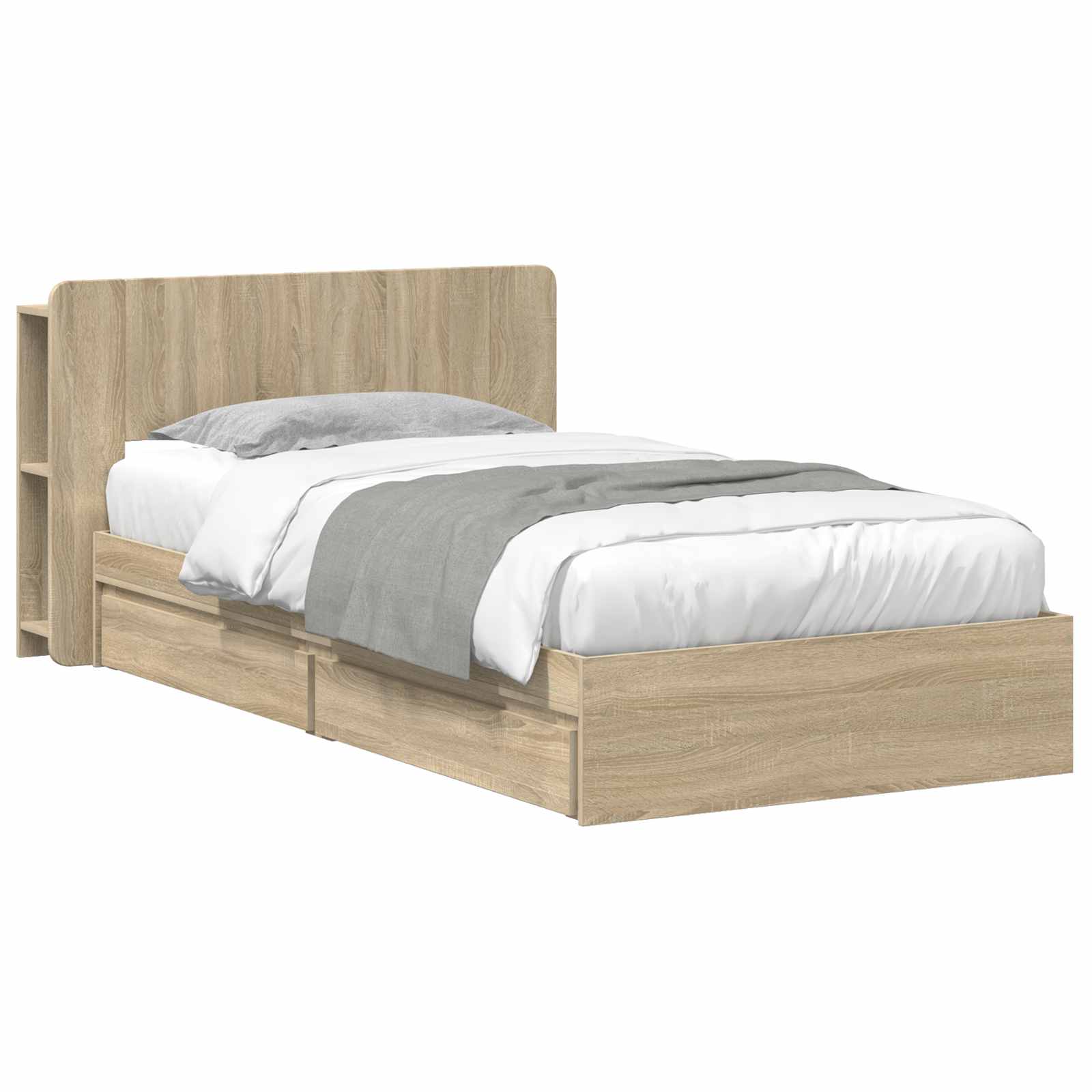 Telaio del letto con storage Rovere Sonoma 75 x 190 cm | homemem39