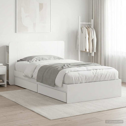 Telaio del letto con storage con cassetto Bianco 75 x 190 cm | homemem39