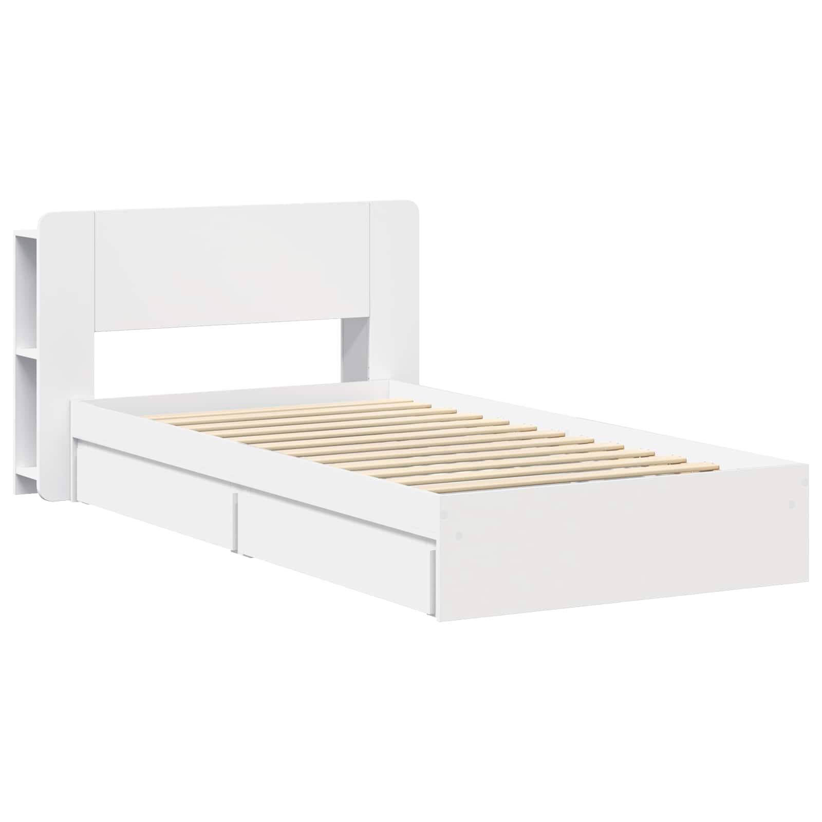Telaio del letto con storage con cassetto Bianco 75 x 190 cm | homemem39
