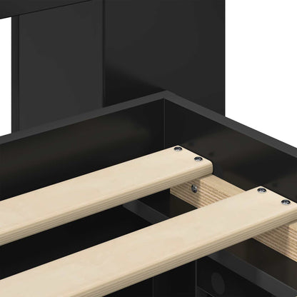 Telaio del letto con storage con cassetto Nero 90 x 190 cm | homemem39