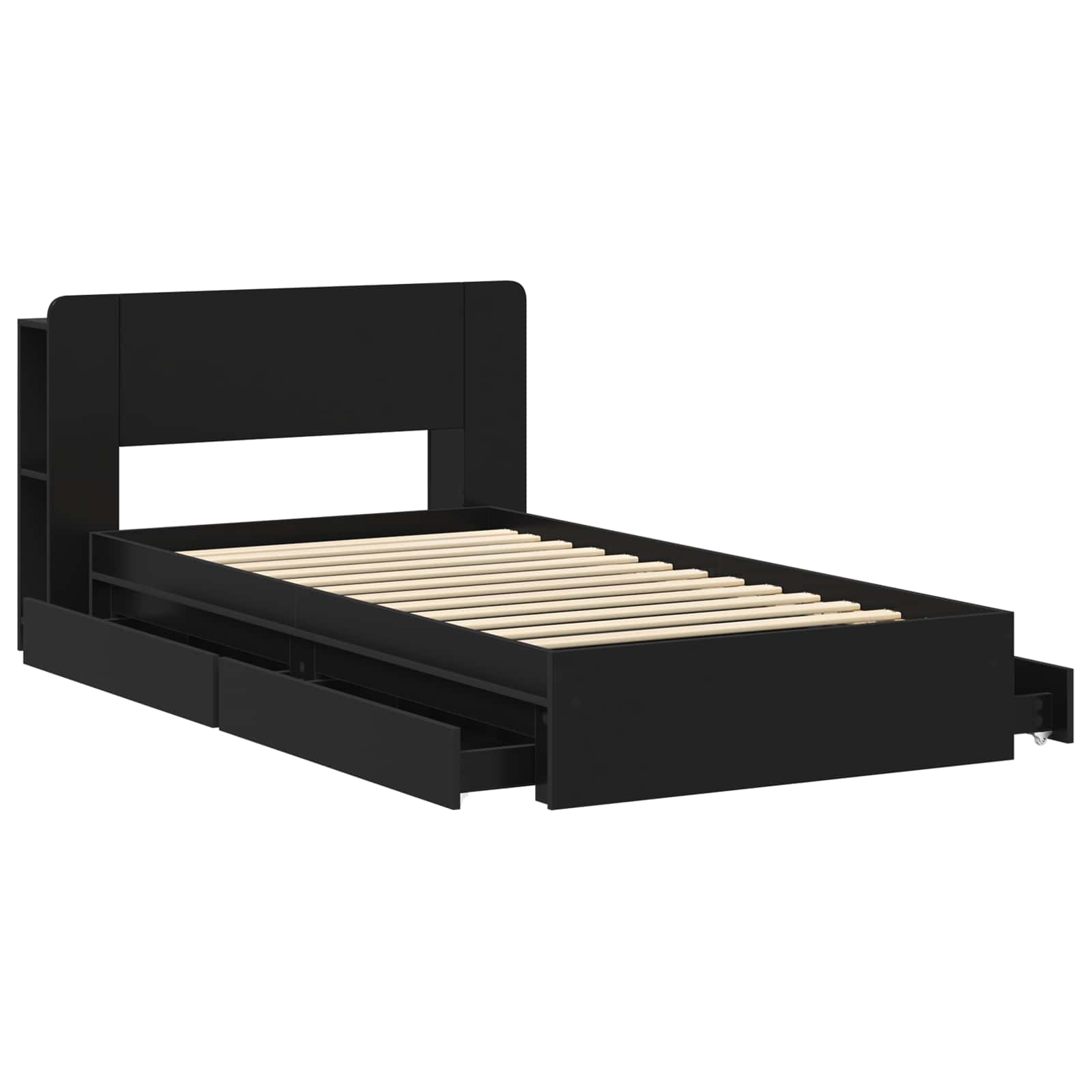 Telaio del letto con storage con cassetto Nero 90 x 190 cm | homemem39