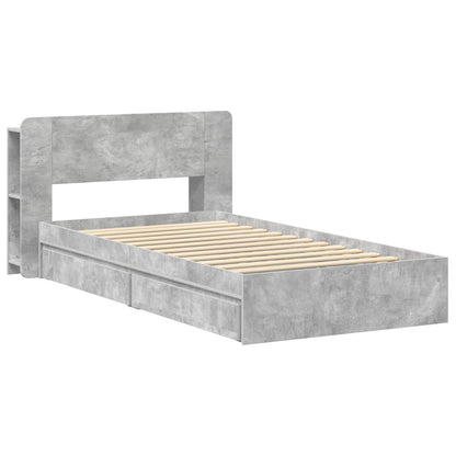 Telaio del letto con storage Grigio Cemento 90 x 190 cm | homemem39