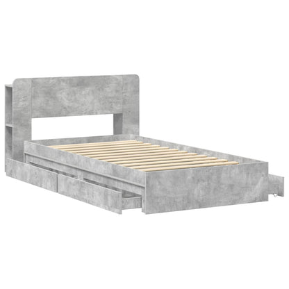 Telaio del letto con storage Grigio Cemento 90 x 190 cm | homemem39