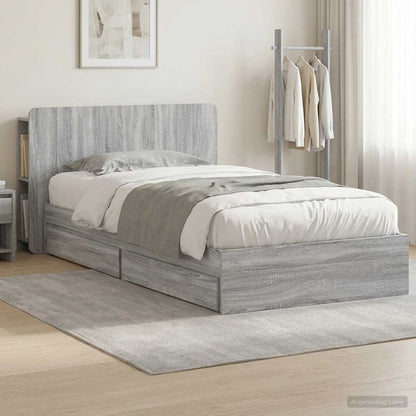 Telaio del letto con storage Sonoma grigio 90 x 190 cm | homemem39
