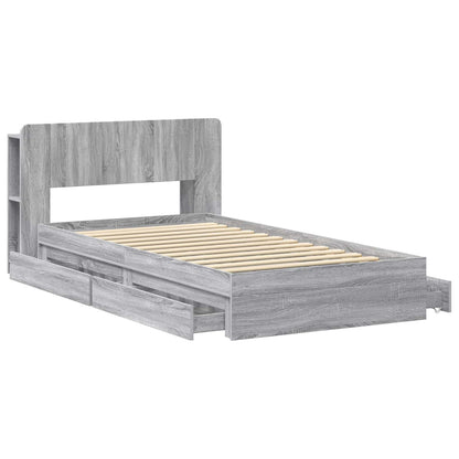 Telaio del letto con storage Sonoma grigio 100 x 200 cm | homemem39