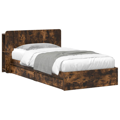 Telaio del letto con storage Rovere Fumo 100 x 200 cm